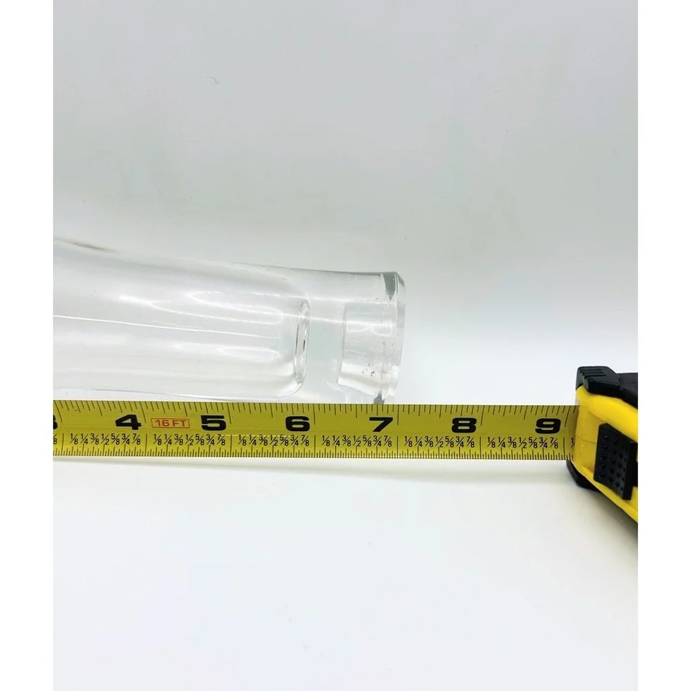 Vintage Clear Glass Taper Candle Holder Set Flared Bell Shape 7
